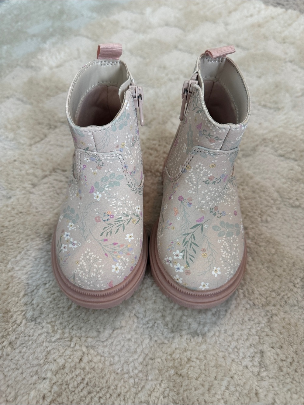 Cat & Jack pink floral booties